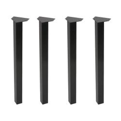Meubelpoot zwart vierkant 5 bij 5 cm en hoogte 72 cm  van staal (koker 5 x 5 cm) - 1 stuks