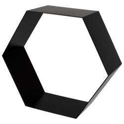 Wandkubus zeshoek zwart 32 bij 28 cm en diepte 12 cm van staal